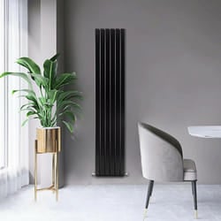 MCC Radiator Horizontal Vertical Designer Flat Panel Central Heating Radiator Heater - Black, 600x1020 mm Single