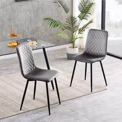 Set of 1/2/4 Designer Velvet Fabric Dining Chairs Metal Legs Lexi Chairs - 2, Dark grey