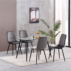 Set of 1/2/4 Designer Velvet Fabric Dining Chairs Metal Legs Lexi Chairs - 4, Dark grey