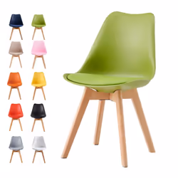 MCC Set of 1/2/4 Dining Chairs Designer Chairs Wooden Home Office Commercial EVA - Green, Single Chair