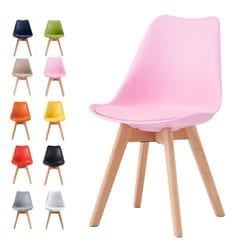 MCC Set of 1/2/4 Dining Chairs Designer Chairs Wooden Home Office Commercial EVA - Pink, Set of 2 chairs