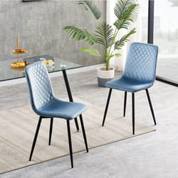 Set of 1/2/4 Designer Velvet Fabric Dining Chairs Metal Legs Lexi Chairs - 2, Light blue