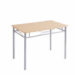 Dining Table and Chairs Set Metal Wood Effect Table Dining Set 4 Chairs Silvia - Natual