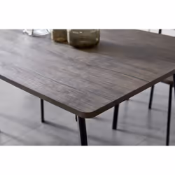 Dining Table and Chairs Set Metal Wood Effect Table Dining Set 4 Chairs Blake