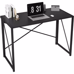 Foldable Computer Desk No Assembly Miami - 100cm, Black