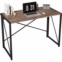 Foldable Computer Desk No Assembly Miami - 80cm, Distressed grey