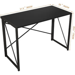 Foldable Computer Desk No Assembly Miami - 80cm, Black