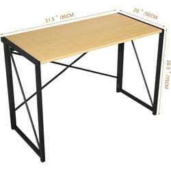 Foldable Computer Desk No Assembly Miami - 80cm, Natural