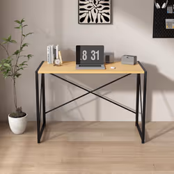 Foldable Computer Desk No Assembly Miami - 80cm, Natural