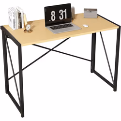 Foldable Computer Desk No Assembly Miami - 80cm, Natural