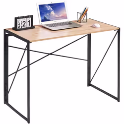 Foldable Computer Desk No Assembly Miami - 100cm, Natural