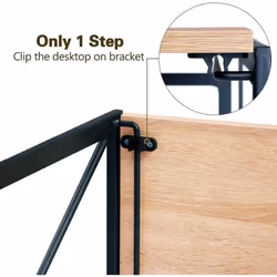 Foldable Computer Desk No Assembly Miami - 100cm, Natural
