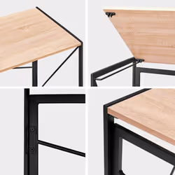 Foldable Computer Desk No Assembly Miami - 100cm, Natural