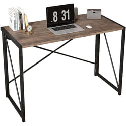 Foldable Computer Desk No Assembly Miami - 100cm, Distressed grey