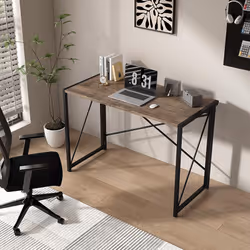 Foldable Computer Desk No Assembly Miami - 100cm, Distressed grey