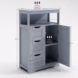 mcc direct Bathroom Cabinet with 3 Drawers Dakota - GREY
