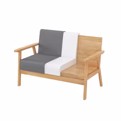 1/2/3 Seater Fabric Upholstered Padded sofa - Single seater, Beige