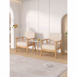 1/2/3 Seater Fabric Upholstered Padded sofa - Single seater, Beige