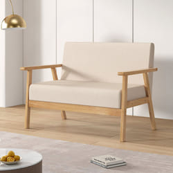 1/2/3 Seater Fabric Upholstered Padded sofa - Two seater, Beige