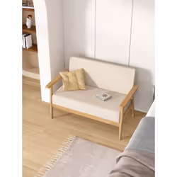 1/2/3 Seater Fabric Upholstered Padded sofa - Two seater, Beige