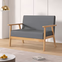 1/2/3 Seater Fabric Upholstered Padded sofa - Two seater, Grey