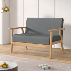 1/2/3 Seater Fabric Upholstered Padded sofa - Two seater, Grey