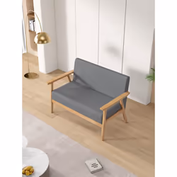 1/2/3 Seater Fabric Upholstered Padded sofa - Two seater, Grey