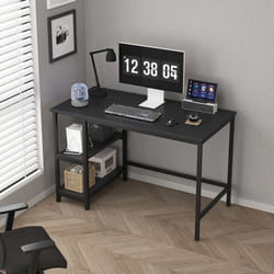 Chicago study work desk with Shelves Left or Right - 100CM, BLACK