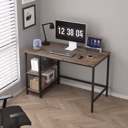Chicago study work desk with Shelves Left or Right - 100CM, DISTRESSED GREY