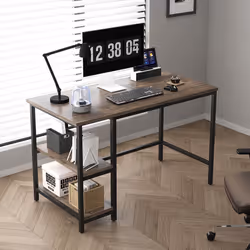 Chicago study work desk with Shelves Left or Right - 100CM, DISTRESSED GREY