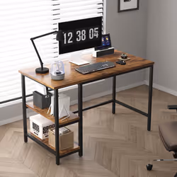 Chicago study work desk with Shelves Left or Right - 120CM, BROWN