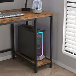 Chicago study work desk with Shelves Left or Right - 120CM, BLACK