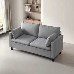 2 Seater Linen Fabric Loveseat Sofa Laura - GREY