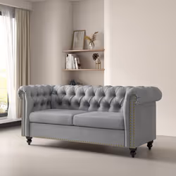 2 seater Chesterfield Style Button Sofa Victoria - GREY
