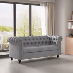 2 seater Chesterfield Style Button Sofa Victoria - GREY
