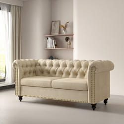 2 seater Chesterfield Style Button Sofa Victoria - BEIGE