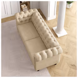 2 seater Chesterfield Style Button Sofa Victoria - BEIGE