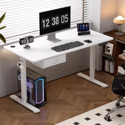 Easton Height Adjustable Electric Desk USB Charger - WHITE, 100CM