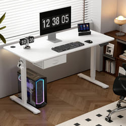 Easton Height Adjustable Electric Desk USB Charger - WHITE, 100CM