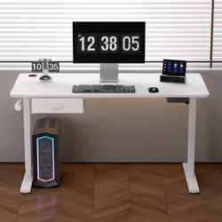 Easton Height Adjustable Electric Desk USB Charger - WHITE, 140CM
