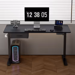 Easton Height Adjustable Electric Desk USB Charger - BLACK, 140CM