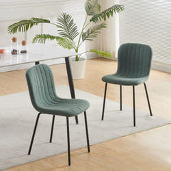2/4/6Pcs Fabric Dining Chair with Metal Legs Bella - SET OF 2, GREEN