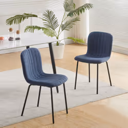 2/4/6Pcs Fabric Dining Chair with Metal Legs Bella - SET OF 2, BLUE