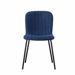 2/4/6Pcs Fabric Dining Chair with Metal Legs Bella - SET OF 2, BLUE