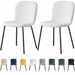 2/4/6Pcs Fabric Dining Chair with Metal Legs Bella - SET OF 2, BEIGE