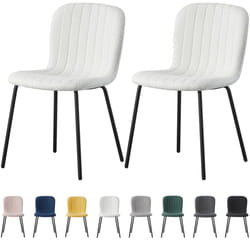 2/4/6Pcs Fabric Dining Chair with Metal Legs Bella - SET OF 2, BEIGE
