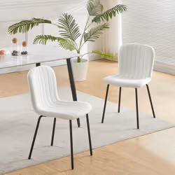 2/4/6Pcs Fabric Dining Chair with Metal Legs Bella - SET OF 2, BEIGE