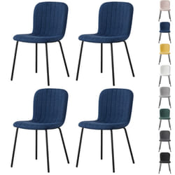 2/4/6Pcs Fabric Dining Chair with Metal Legs Bella - SET OF 4, BLUE