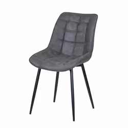 2Pcs Faux Matte Suede Leather Dining Chairs Alba - GREY