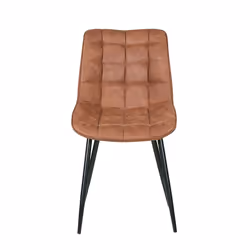 2Pcs Faux Matte Suede Leather Dining Chairs Alba - TAN